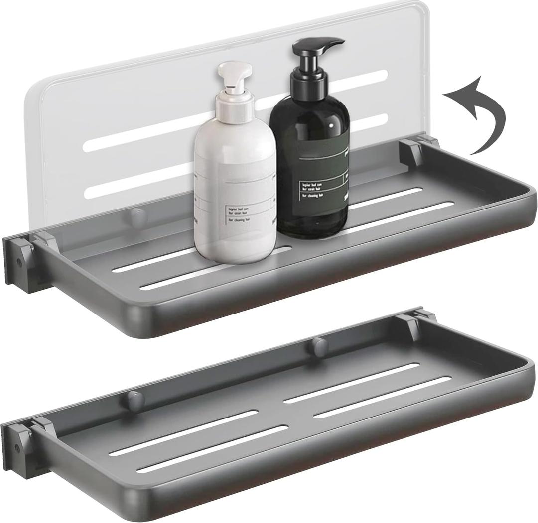 RV Aluminum Foldabling Shelf-Hidden,Small Folding Wall Shelves for Bathroom,VR,Campers,Kitchen.90Folding Shelves for Room Wall,Waterproof and Space-Saving Foldable Shelf for Bathroom (2)