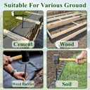 Rebar Stakes 16 Inch 20 Pack Heavy Duty Ground Anchors with Chisel Point End Long Straight Steel Tent Stakes 3/8" Thickness Metal Spikes Black Coated for Concrete Timber Camping Garden Plant