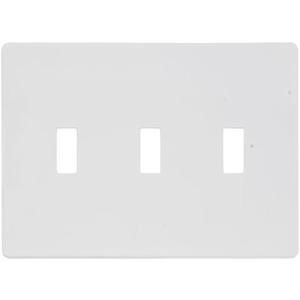 Lutron Fassada 3 Gang Toggle Switch Cover Plate for Dimmers and Switches, White (FG-3-WH-2PK) (2-Pack) FG-3-WH-2PK