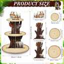 6 x Geiserailie 3 Tier Woodland Themed Party Cupcake Stand Decorations Safari Animals First Birthday Cupcake Holder Decor Jungle Dessert Tower for Baby Shower Birthday, Camping Party Supplies