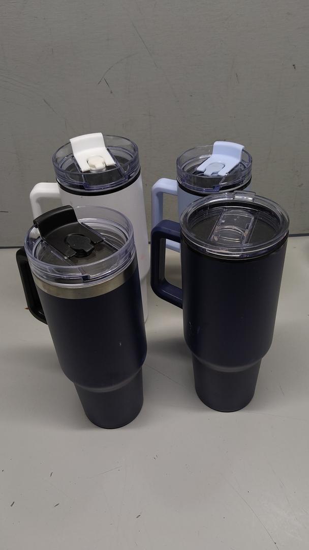 Tumbler with Handle & Lid, Insulated Stainless Steel Travel Mug ( Pack Of 4) One 30 Oz And Three 40 Oz