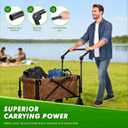 Universal Folding Wagon Push Handle Attachment for Camping Wagons/Strollers/Beach Carts,Upgraded Adjustable Wagon Handle Kit for Metal Round & Square Frame