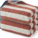 REDKISS Brown Striped Hand Towels for Bathroom, Kitchen Decor, Guest Use, Ultra Soft and Highly Absorbent for Kids Adults, 100% Cotton, 12” x 28”, 2 Pack