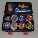 Battling Top Set, Burst Gyro Toys 12 Spinning Tops 3 Launchers Combat Battling Game with Portable Storage Box Gift for Kids Children Boys 650