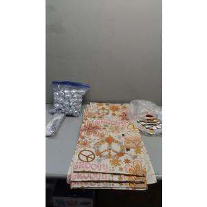Groovy Party Set Of 9 Tableclothes (48x13 Inches) With Small Decorations And Disco Balls