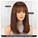 16 Inch Dark Brown Human Hair Wig, Human Hair Wig With Bangs, Real Hair Wigs For Women, real human hair wigs