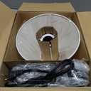 Swing Arm Wall Sconces, Plug-in Wall lamp,Bedroom Wall lamp  White Fabric Shadewith dimmable Switch and USB Charging Port, Suitable for Bedside, Living Room, Reading (Black)