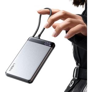 LISEN [CCC Certified] [Metal Alloy] 0.5" Ultra Slim 10000mAh Power Bank, TSA Approved Airplane Travel Essentials, Portable Charger USB C Fast Charging for iPhone 17 Air 16 15 Pro Samsung Galaxy S26 (Silver)