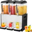 VEVOR Commercial Beverage Dispenser, 3 Tanks 12 L / 12.7 QT Per Tank Juice Dispenser, 370W Stainless Steel Ice Tea Drink Machine with 45F-54F Cooling Temperature, for Cold Drink Restaurant Bar Party