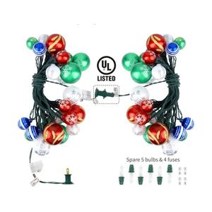 AIRIVO Christmas Tree Lights Ornaments, 28ft 25 Bulb Christmas String Lights Indoor, Christmas Lights Plug in Expandable Wire, Ornaments for Christmas Tree Decorations