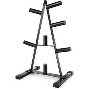 CAP A-Frame Olympic Plate Rack  Heavy-Duty 2-Inch Weight Plate Tree and Storage - 5 and 7 post options