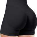 Unthewe Womens Workout Seamless Scrunch Butt Lifting Shorts High Waisted Tummy Control Gym Yoga Shorts (Small, #1 Black)