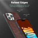 SALAWAT Compatible with iPhone 14 Pro Case, Slim PU Leather Vintage Shockproof Phone Case Cover Lightweight Premium Soft TPU Bumper Hard PC Hybrid Protective Case 6.1 inch (Dark Brown)