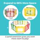 Toddleroo by North States - Superyard Colorplay 2-Panel Door Extension: 65.5 Inch Play Yard Extension with Door - Works with Superyard Playpens - Colorplay