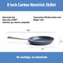 Misen Carbon Nonstick Skillet - Nitrided Carbon Steel - Professional Alternative to Teflon - 1100F High Heat Ready - Easy Release - Induction, Oven, & Grill Safe - 8 Inch