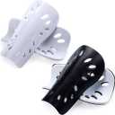 Soccer Shin Guards, 2 Pairs Soccer Shin Sleeves Superlight and Breathable Shin Guard Equipment for Boys and Girls, Protective Football Gear Shin Pads for Youth Teens Adults (Large, Black and White)