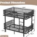 Bellemave Metal Full Over Full Bunk Bed for Adults/Kids,Heavy Duty Adults Bunk Beds with Rounded Guardrail & Anti-Noise Slats, Convertible Bunk Beds for Teens,Black