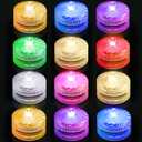 idyl light Submersible LED Lights, Waterproof Tea Lights, Underwater Mini Pool Lights Battery Operated Tealights with Home Decoration (12-RGB, 12P)