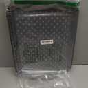 Large Nonslip Serving Tray with Handles, Silicone Grippy Dots Lap Food Trays for Eating, Dishwasher Safe Serve for Breakfast Dinner Snack Fruit Appetizers Beverage, Rectangular, Set of 2, Black