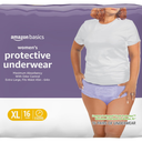 Amazon Basics Postpartum Incontinence Underwear for Women, Maximum Absorbency, Disposable, Bladder Leak Protection, Odor Control, Comfortable Fit, XX-Large, Lavender, 48 Count (3 Packs of 16)