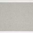 U Brands Farmhouse Linen Bulletin Board, 30" x 20", White Wood Style Frame, Includes Push Pins