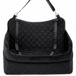 Dog Car Seat for Large Dogs up to 55 lbs, Heavy Duty Booster Seat | Reinforced pet car seat: safety tether, adjustable straps, waterproof Oxford fabric, anti-slip base for SUV, car & truck