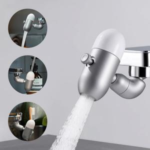 Rotatable Faucet Extender for Bathroom Sink,Multi-Function Sink Faucet Extender with Sprayer,Enhances Faucet Functionality (Silvery)