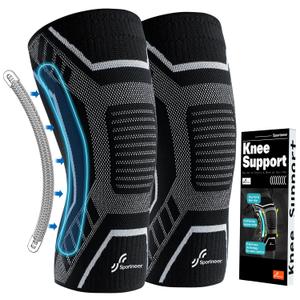 Copper Knee Brace for Men & Women - Knee Compression Sleeve with Side Stabilizers - Knee Support for Running, Hiking, Walking, Basketball, Volleyball, Meniscus Tear, ACL, Arthritis Knee Pain Relief