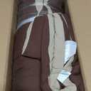 Amazon Basics Soft Comforter Blanket, Reversible Lightweight Microfiber All Season, Warm Bed Comforter, Full/Queen, Chocolate/Khaki