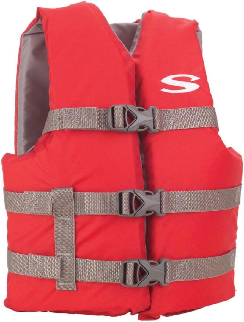 Stearns Kids Life Vest, USCG Approved Type III Life Jacket for Children 50 to 90 lbs, Youth PFD for Boating, Swimming, Watersports, Pool, Beach, & More, red Size 50-90lbs