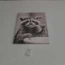 OWNANRTHM Raccoon Bathroom Canvas Wall Art Funny Animals Bathroom Pictures Raccoon Brushing Teeth Bathroom Painting Black and White Animals Bathroom Poster for Bathroom Restroom Wall Framed 12X16 inch (16L" x 12W")