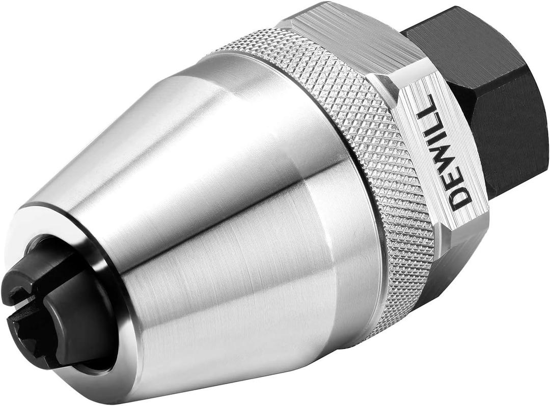 DEWILL Broken Bolt Remover, Stud Extractor Tool to Locks and Removes 1/4-Inch to 1/2-Inch Rounded Studs, Hexagonal Flat - Suitable for Rust, Painted, Damaged Waste Bolts