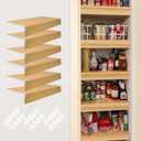33 x 16 inch PVC Faux Wood Wire Rack Covers with 12 Holders,Set of 6,Shelf Cover for Wire Shelving,Durable and Moisture-Resistant Shelves Covers for Store,Pantry,Kitchen,Removable Closet,Office