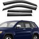 Rain Guards Window Deflector Fit for 11-21 Jeep Grand Cherokee Black 4 PCS | Tape-On Durable Side Wind Visors 2011 2012 2013 2014 2015 2016 2017 2018 2019 2020 2021 Grand Cherokee Rain Guard