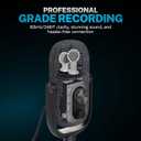 JLab JBuds Talk USB Gaming Streaming Microphone, White, USB-C Output, Cardioid, Omni, Stereo, Bi-Directional, 96k Sample Rate, Volume Control, Gain Control, and Quick Mute, 3.5mm AUX, Plug and Play