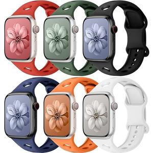 6 Pack Silicone Sport Bands Compatible with Apple Watch Band 38mm 40mm 41mm 42mm 44mm 45mm 46mm 49mm Women Men, Soft Strap Waterproof Wristband for iWatch Series 11 10 SE 9 8 7 6 5 4 Ultra 3 2 1