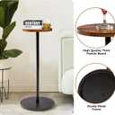 Space-Saving Pedestal Martini Cocktail Table - Small Round Accent Table for Living Room & Bedroom
