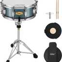 Eastar Snare Drum Set with Drum Sticks,for Beginners with Drum Stand, Mute Pad, Snare Drum Bag, Drum Key, 14"X 5.5", Starry Blue