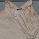 LILLUSORY Women Silk Satin Tank Top V Neck Summer Blouse Sleeveless Shirt Business Casual Dressy Outfit Vacation Clothes 2026 (Large, Champagne)