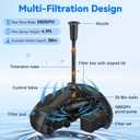 POPOSOAP 70W Solar Pond Filter with Fountain Pump, Solar Powered Water Pump with 580GPH Pond Filter for Outdoor Ponds, Adjustable Diverter Valve for Koi Ponds, Waterfalls, Garden Water Features