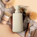 Liquid Soap Dispenser, 8.5oz Matte Beige Lotion Hand Sanitizer Soap Dispenser with Easy-to-Press Pump for Bathroom & Kitchen Countertop Refillable