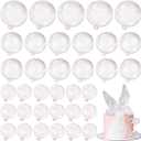 Jenaai 100 Pieces Clear Bubble Balls Cake Toppers Mini Plastic Clear Pearl Ball Cupcake Toppers for Baby Shower Mermaid Birthday Party Wedding Anniversary Decor
