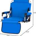 GREEN PARTY Stadium Seat for Bleachers Portable Outdoor Floor Folding Stadium Chair with Armrest, Back Support, Cup Holder, Mesh Bag and Hide Hooks