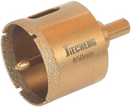 JIECHENG Brazed Diamond 2 inch Hole Saw with Center Drill Bit for Ceramic,Porcelain,Tile,Glass,Granite Quartz,Marble,Gemstone,Dry Drilling 50mm