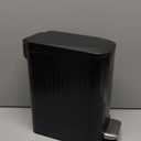 TrashAid Small Black Bathroom Trash Can with Lid Soft Close, 6 Liter / 1.6 Gallon, Stainless Steel Garbage Can with Removable Inner Bucket, Step Pedal, Slim Wastebasket for Toilet, Office, Bedroom