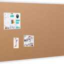 VIZ-PRO Large Cork Bulletin Board, 60 X 48 Inches, Wall-Mounted Corkboard with Silver Aluminium Frame for School, Office, and Home 5' X 4'