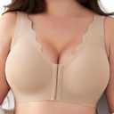 Slimers Front Closure Bras for Women: Post Surgery Front Hook Everyday | Full Coverage Wireless Design: Moisture Wicking Comfort Supportive Convenient Bralettes (M)