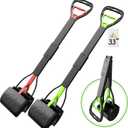 33" Pooper Scooper 2 Pack, XL Tall Handle No Touch Dog Pooper Scooper for Large Small Dogs, Durable Spring & Lightweight, Large Pooper Scooper for Dogs Heavy Duty, Foldable Dog Poop Pick Up Tool