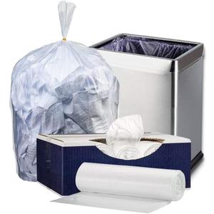 Plasticplace 7-10 Gallon Trash Bags 6 Microns Clear Garbage Can High Density Liners 24" x 24" (1000 Count)