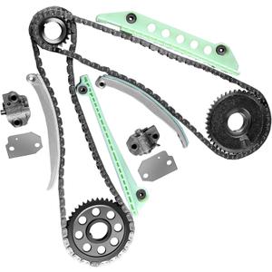 ECCPP Timing Chain Kit fits for Ford for F-150, 1997-2007 for ford E150 for F150 Explorer Expediton 4.6 281CID WINDSOR,w/Timing Chains Crank Sprocket Tensioner Guide rails